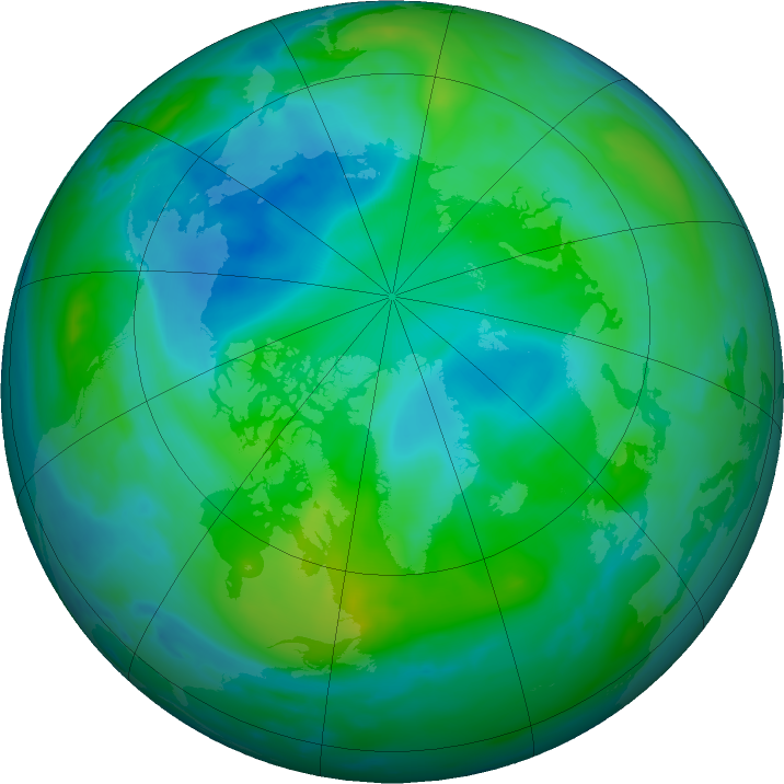 Arctic ozone map for 08 September 2018